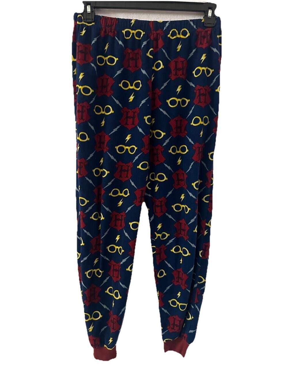 Harry Potter Blue Fleece Pajama Bottom Pants Size M elastic Waist Men’s